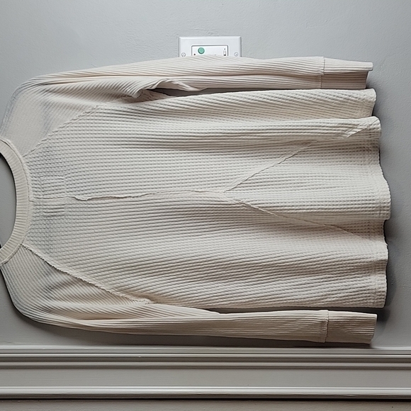 Maeve By Anthropologie Pearson Long Sleeve Ivory Waffle Knit Thermal Siz… - Picture 13 of 13